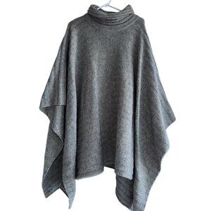 Alexandra Bartlett Poncho Sweater Women OS Lambswool Peasant Cape Laganlook Warm
